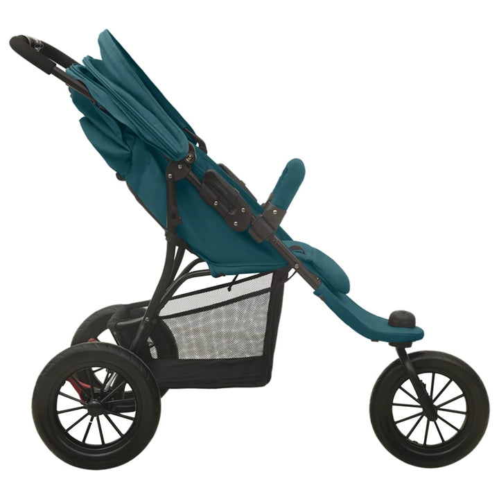 Kinderwagen staal groen