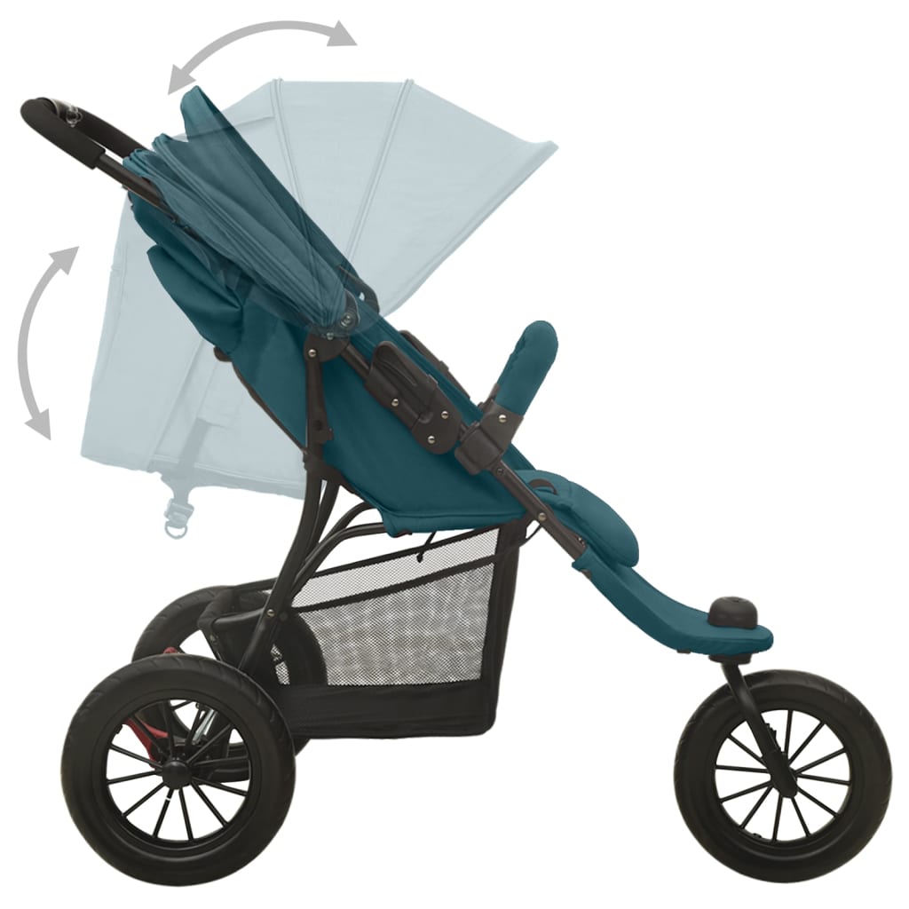 Kinderwagen staal groen