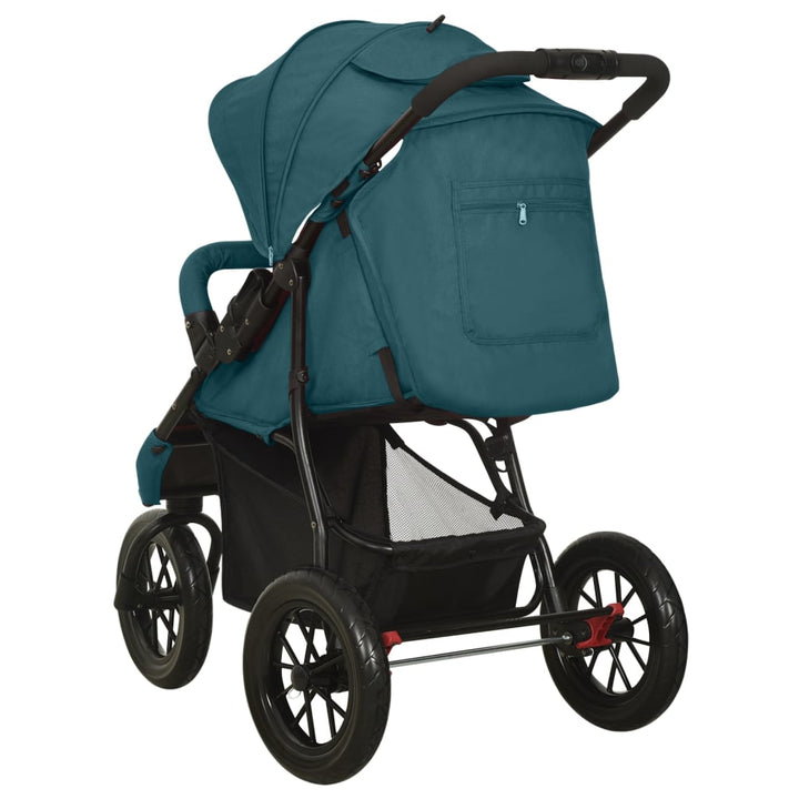 Kinderwagen staal groen