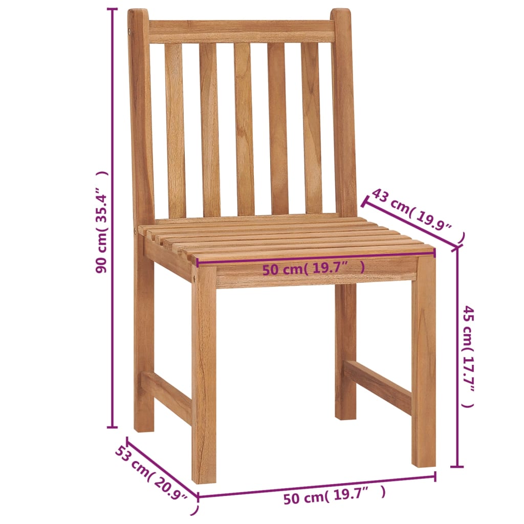 Tuinstoelen 4 st met kussens massief teakhout