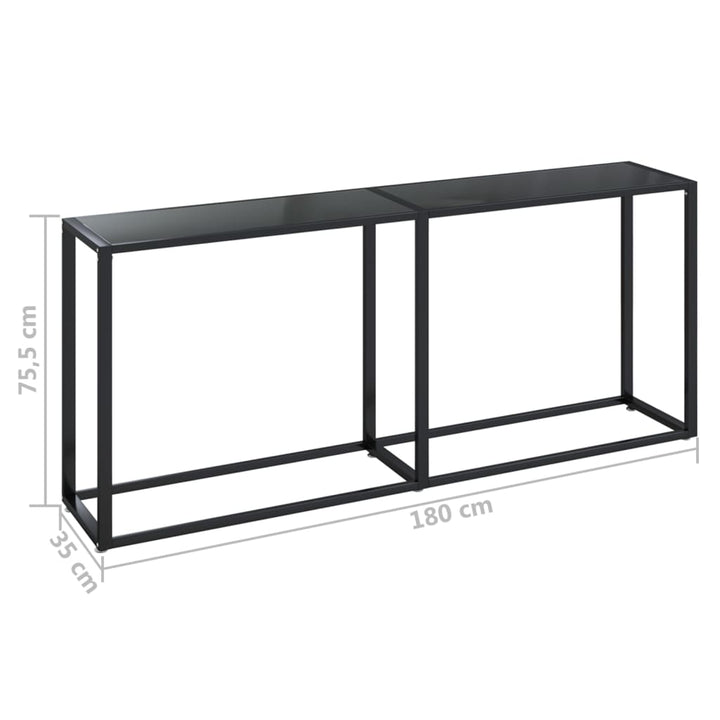 Wandtafel 180x35x75,5 cm gehard glas zwart