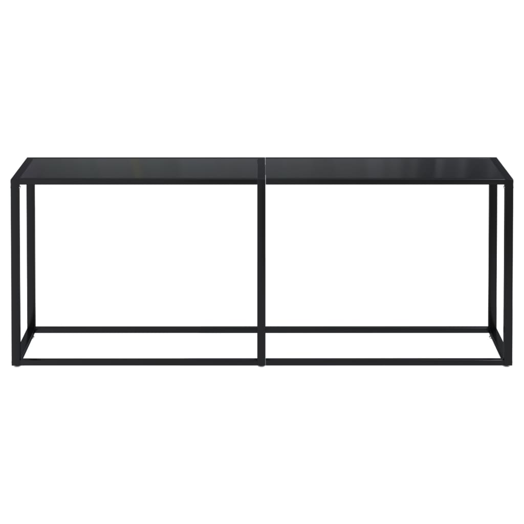 Wandtafel 200x35x75,5 cm gehard glas zwart