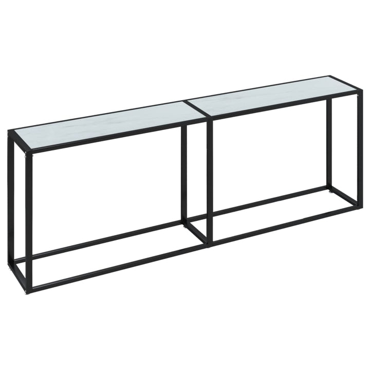 Wandtafel 220x35x75,5 cm gehard glas witmarmerkleurig