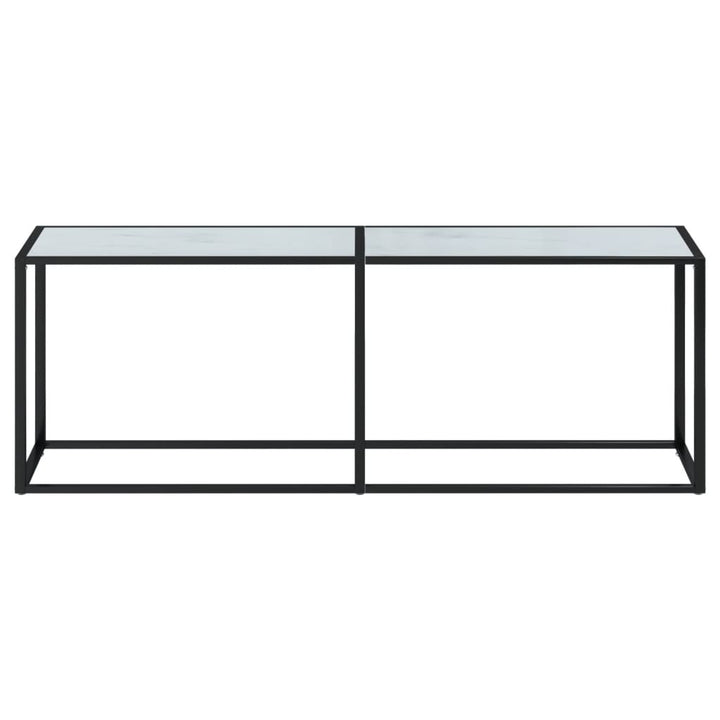 Wandtafel 220x35x75,5 cm gehard glas witmarmerkleurig