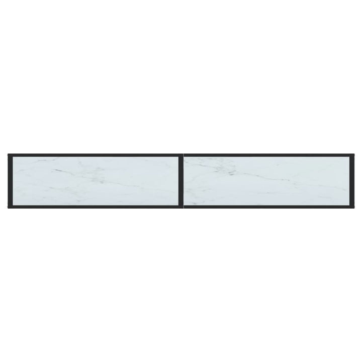 Wandtafel 220x35x75,5 cm gehard glas witmarmerkleurig