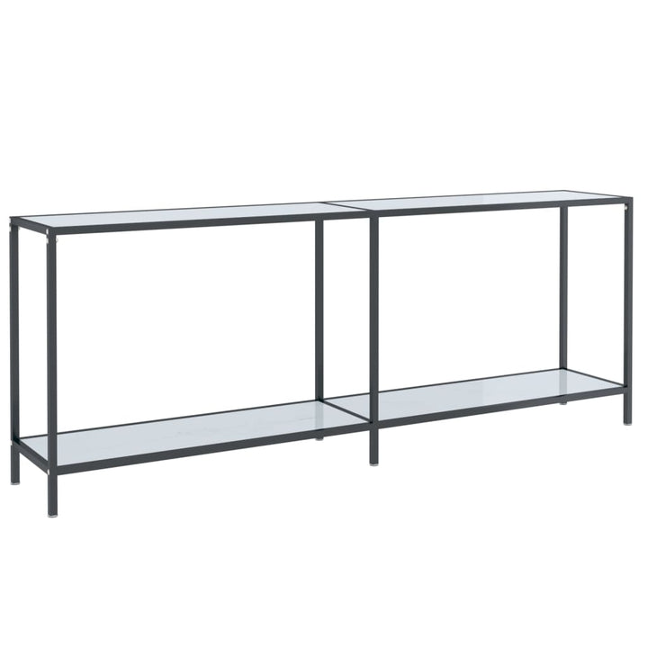 Wandtafel 200x35x75,5 cm gehard glas wit