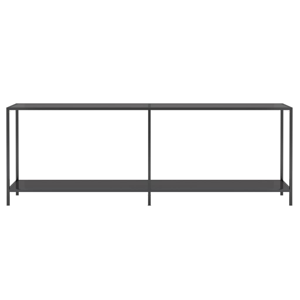 Wandtafel 220x35x75,5 cm gehard glas zwart