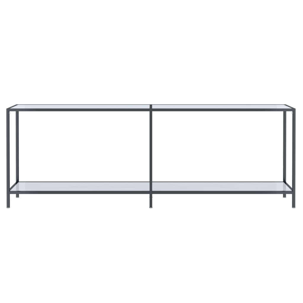 Wandtafel 220x35x75,5 cm gehard glas wit