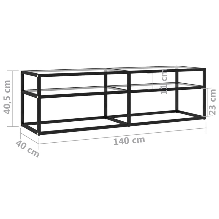 Tv-meubel 140x40x40,5 cm gehard glas transparant