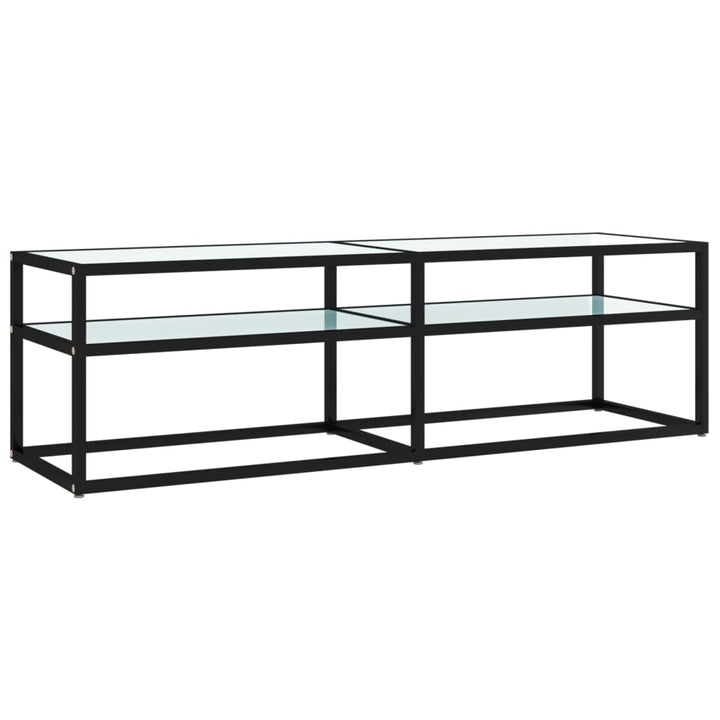 Tv-meubel 140x40x40,5 cm gehard glas witmarmerkleurig