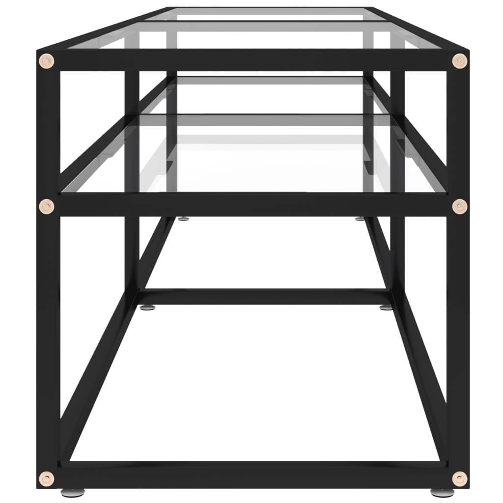 Tv-meubel 160x40x40,5 cm gehard glas transparant