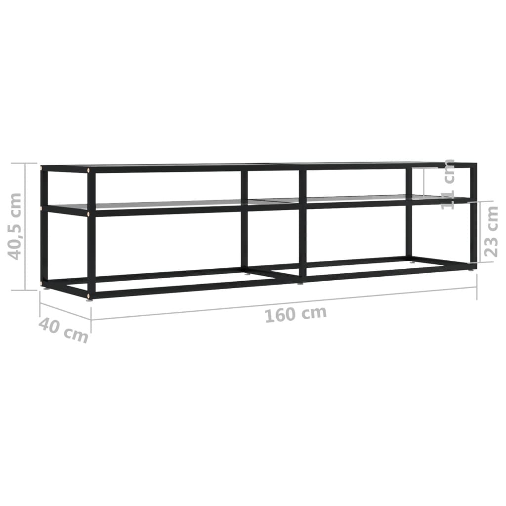 Tv-meubel 160x40x40,5 cm gehard glas transparant