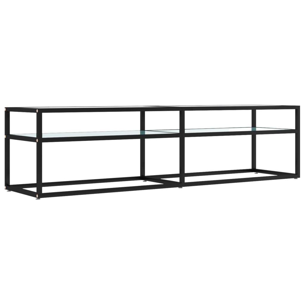 Tv-meubel 160x40x40,5 cm gehard glas witmarmerkleurig