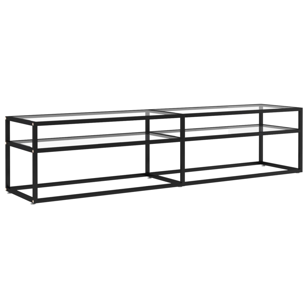 Tv-meubel 180x40x40,5 cm gehard glas transparant