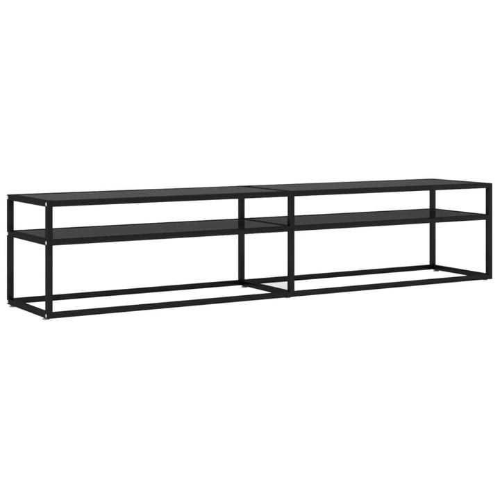 Tv-meubel 200x40x40,5 cm gehard glas zwart