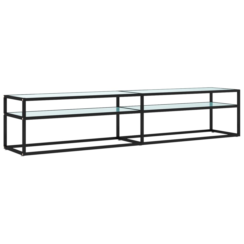 Tv-meubel 200x40x40,5 cm gehard glas witmarmerkleurig