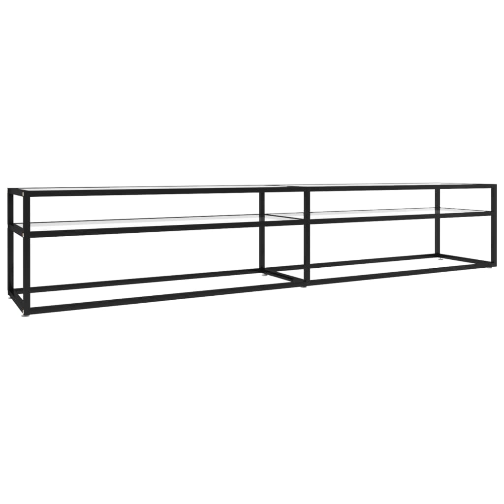 Tv-meubel 220x40x40,5 cm gehard glas transparant