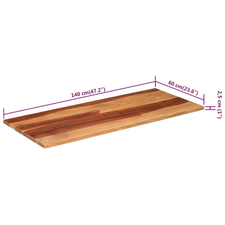 Tafelblad 140x60x(2,5-2,7) cm massief acaciahout