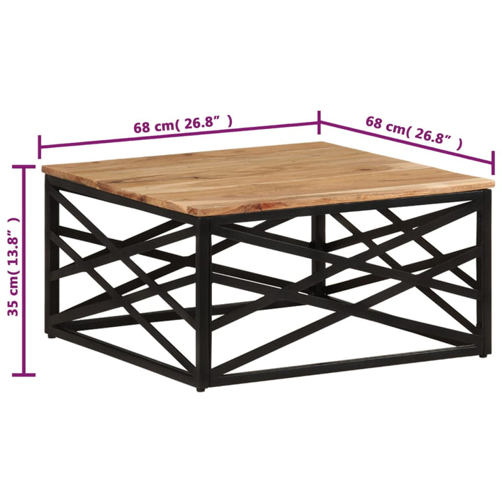 Salontafel 68x68x35 cm massief acaciahout