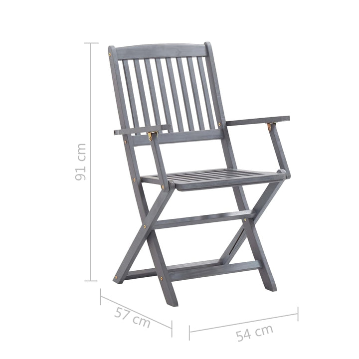 Tuinstoelen 8 st inklapbaar met kussens massief acaciahout