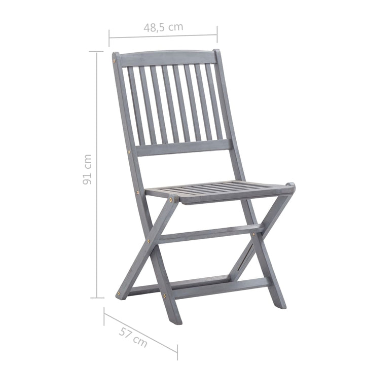 Tuinstoelen 8 st inklapbaar met kussens massief acaciahout