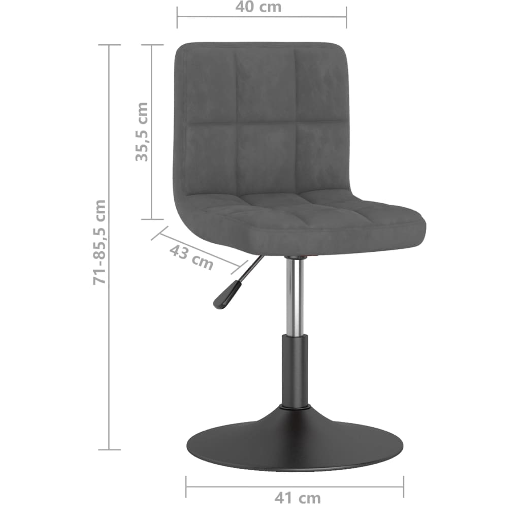 Eetkamerstoelen draaibaar 2 st fluweel donkergrijs