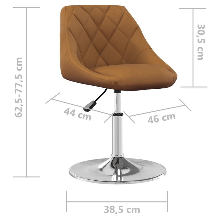 Eetkamerstoelen draaibaar 2 st fluweel bruin