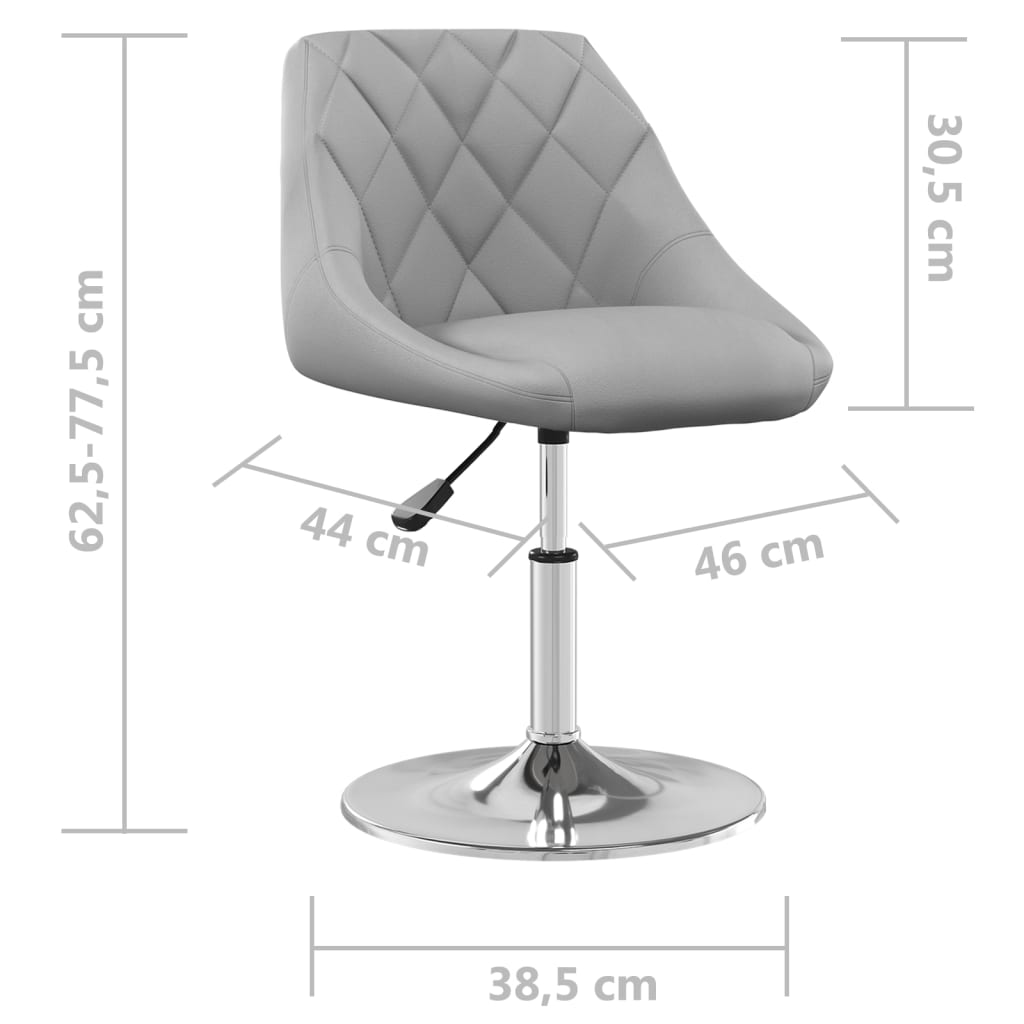 Eetkamerstoelen draaibaar 2 st fluweel lichtgrijs