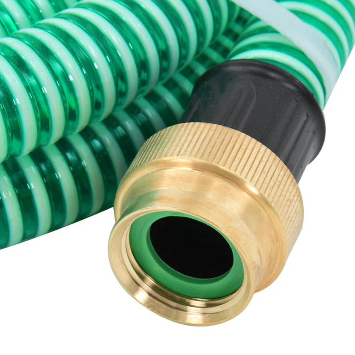 Zuigslang met messing koppelingen 1,1'' 3 m PVC groen