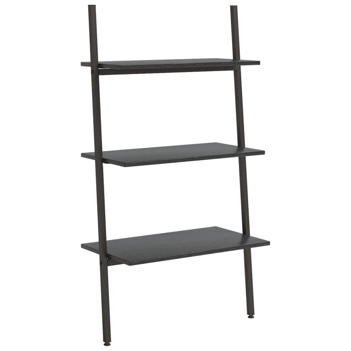 Ladderrek met 3 planken 64x34x116 cm zwart