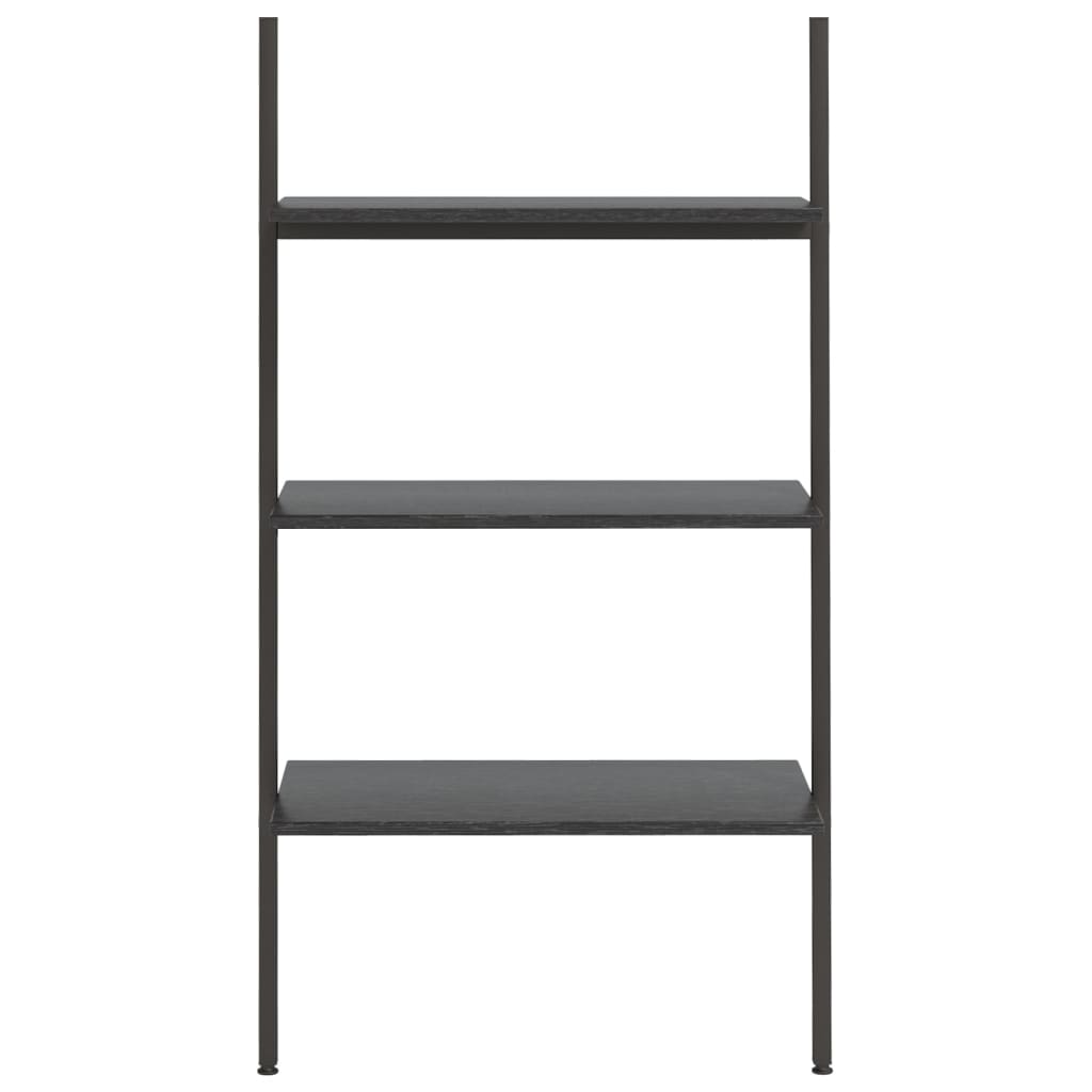 Ladderrek met 3 planken 64x34x116 cm zwart