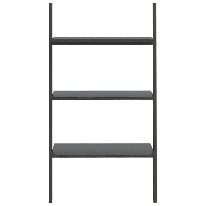 Ladderrek met 3 planken 64x34x116 cm zwart