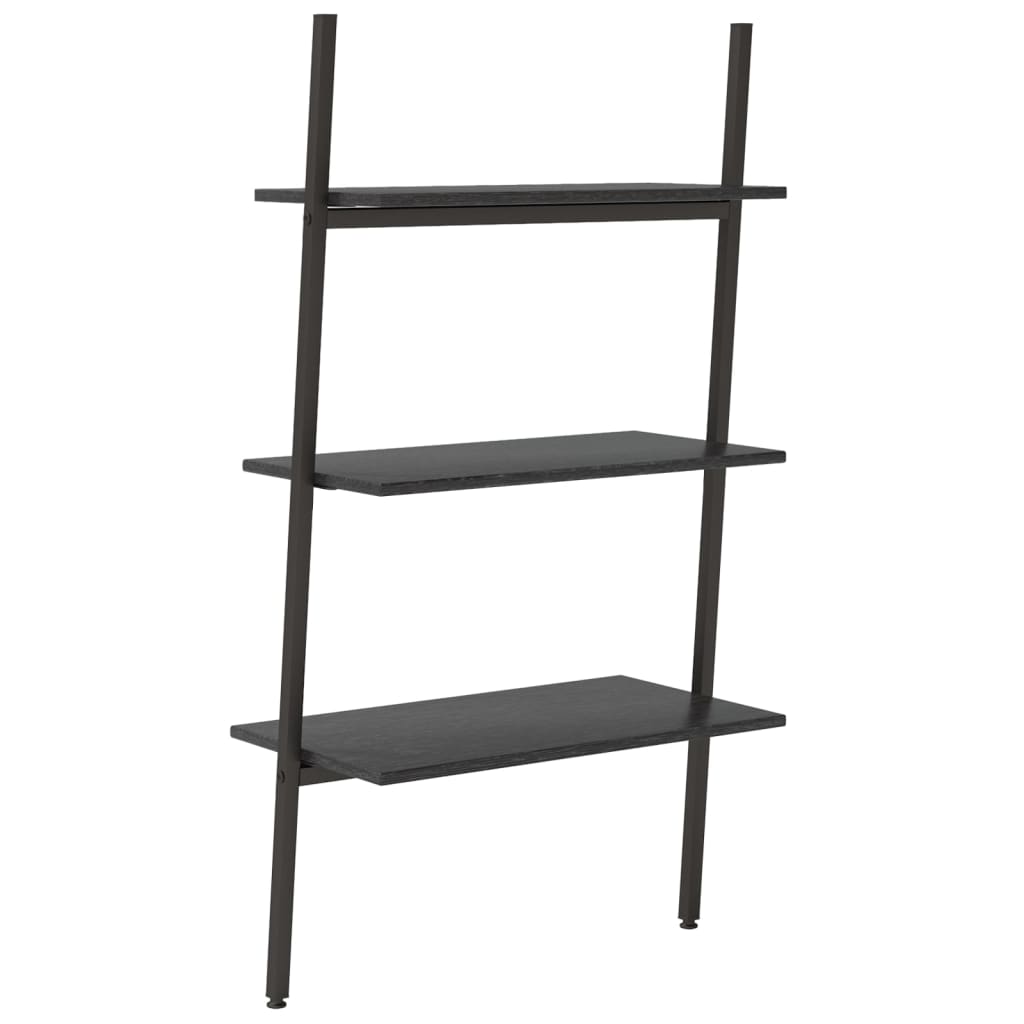 Ladderrek met 3 planken 64x34x116 cm zwart