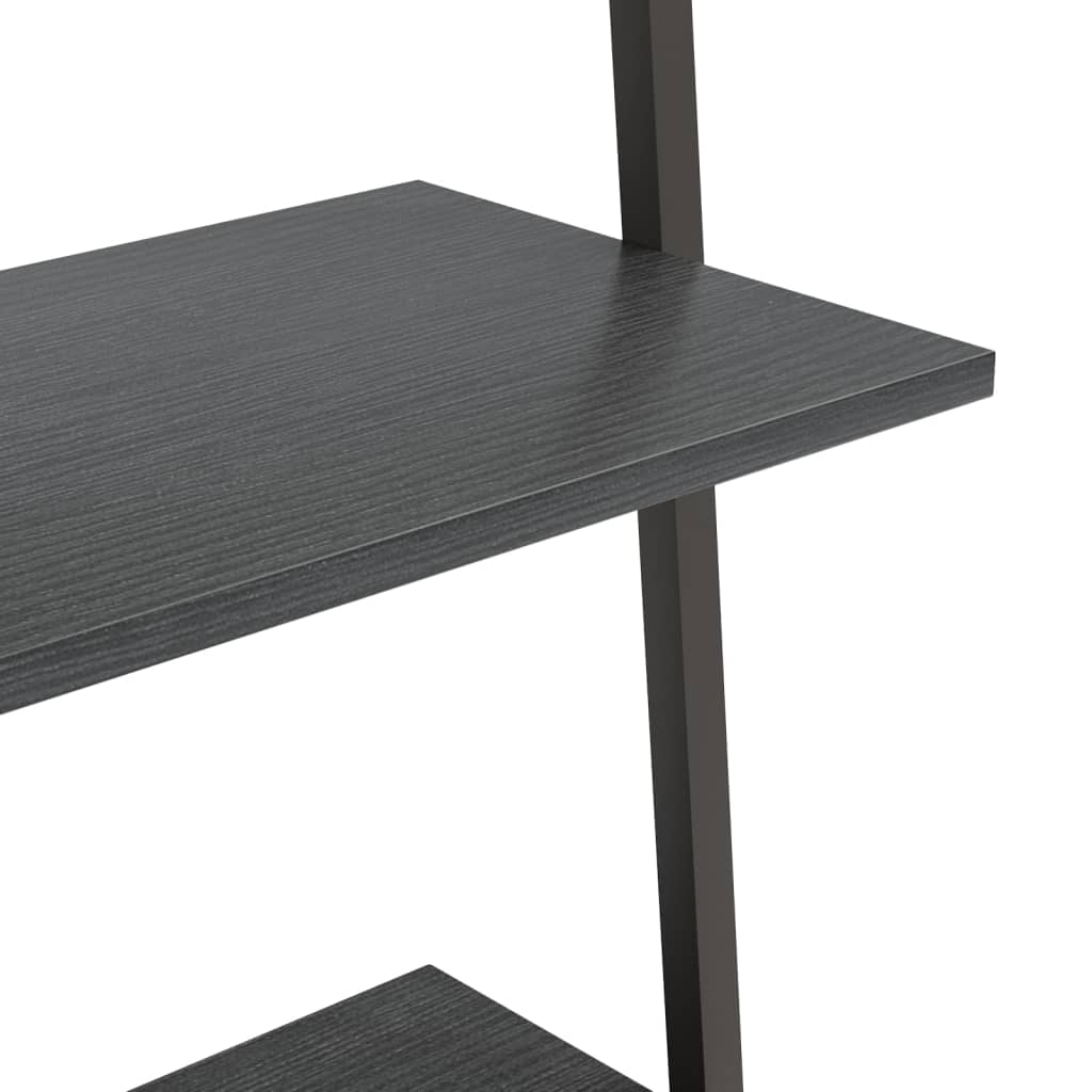 Ladderrek met 3 planken 64x34x116 cm zwart