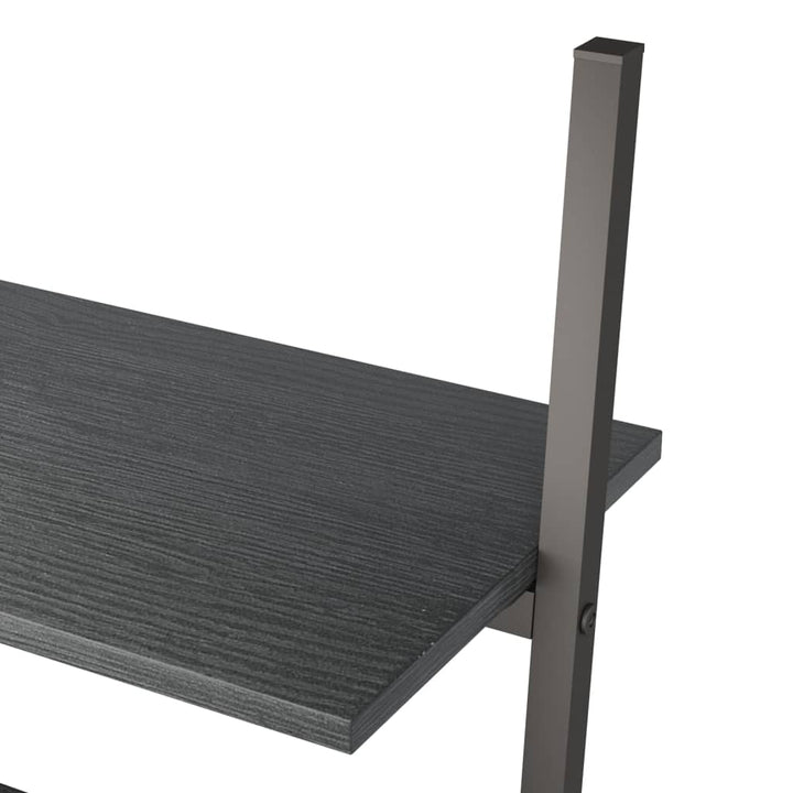 Ladderrek met 3 planken 64x34x116 cm zwart