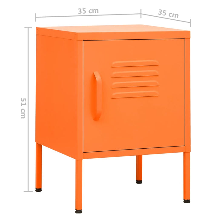 Nachtkastje 35x35x51 cm staal oranje