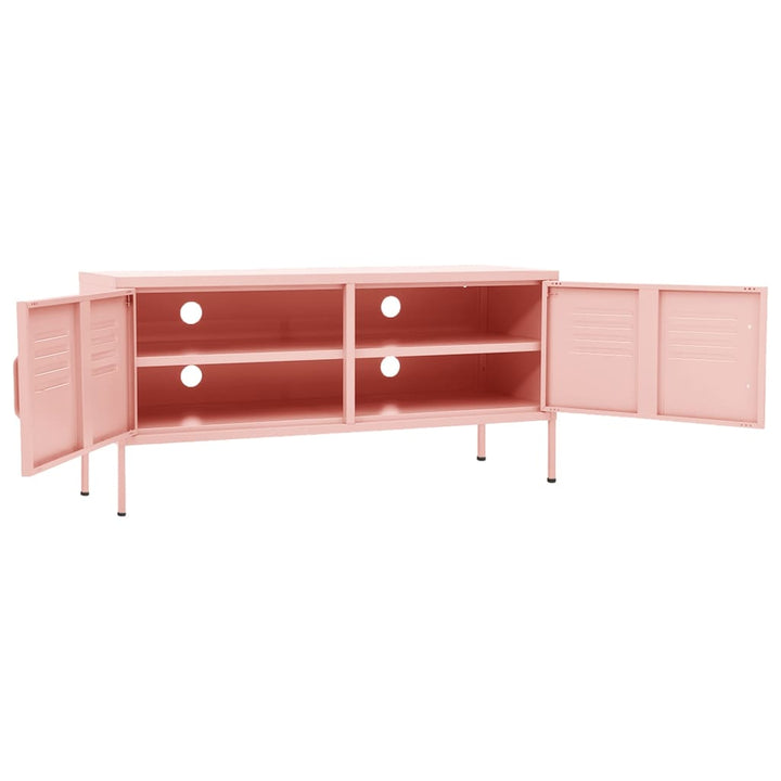 Tv-meubel 105x35x50 cm staal roze