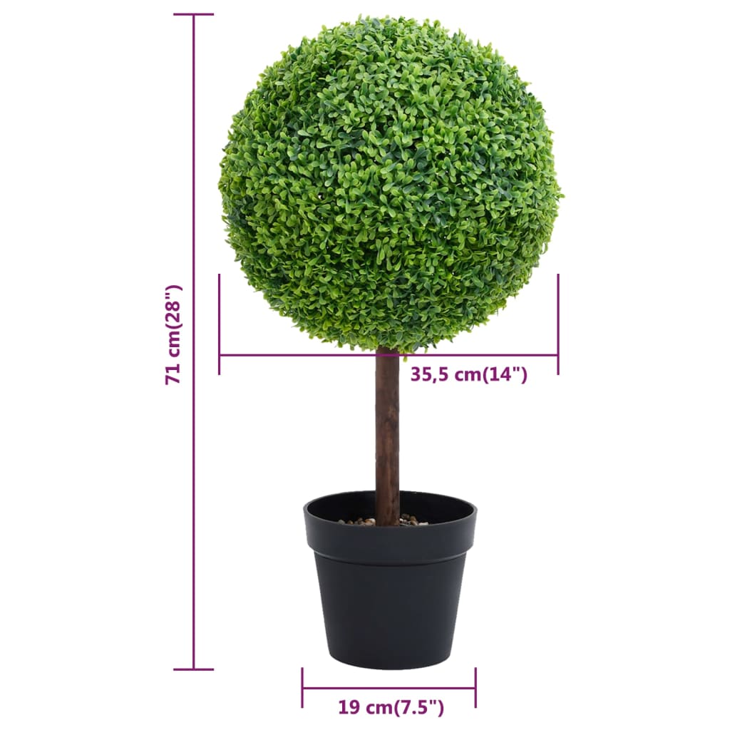 Kunstplant met pot buxus bolvorming 71 cm groen