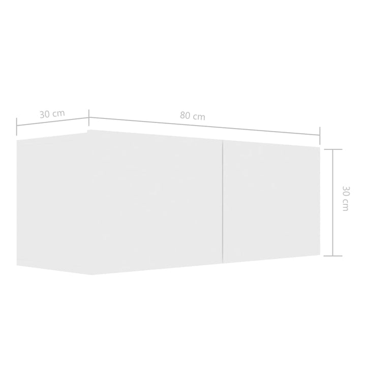 3-delige Tv-meubelset bewerkt hout wit