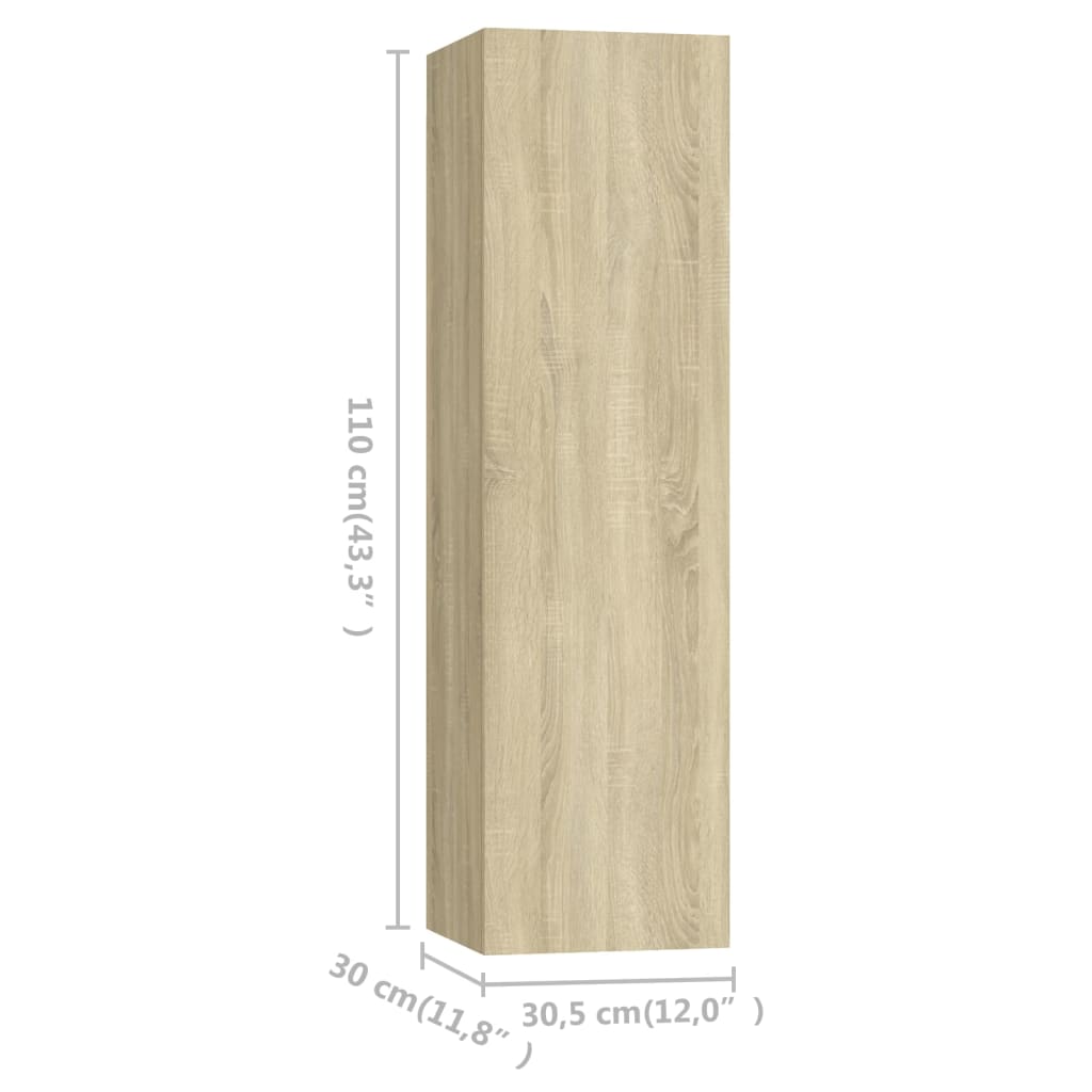 Tv-meubelen 4 st 30,5x30x110cm bewerkt hout sonoma eikenkleurig