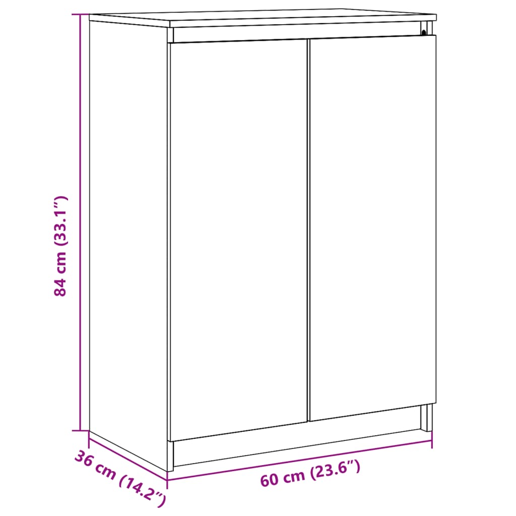 Dressoir 60x36x84 cm massief groenhout