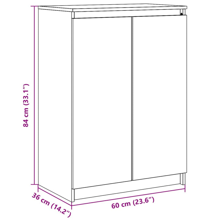 Dressoir 60x36x84 cm massief groenhout