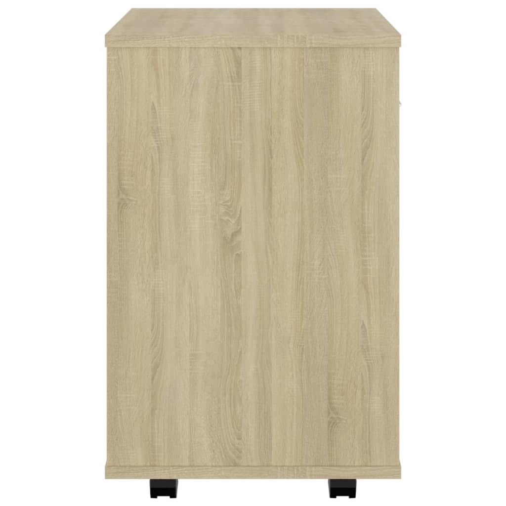 Kast verrijdbaar 46x36x59 cm bewerkt hout sonoma eikenkleurig