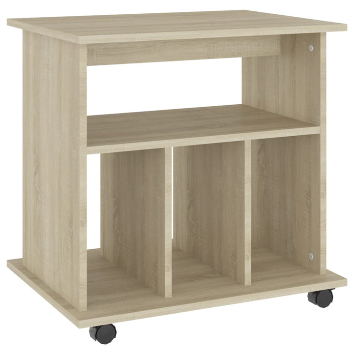 Kast verrijdbaar 60x45x60 cm bewerkt hout sonoma eikenkleurig