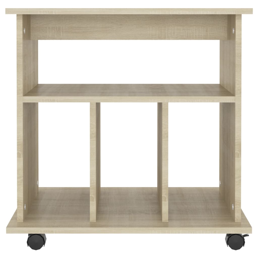 Kast verrijdbaar 60x45x60 cm bewerkt hout sonoma eikenkleurig