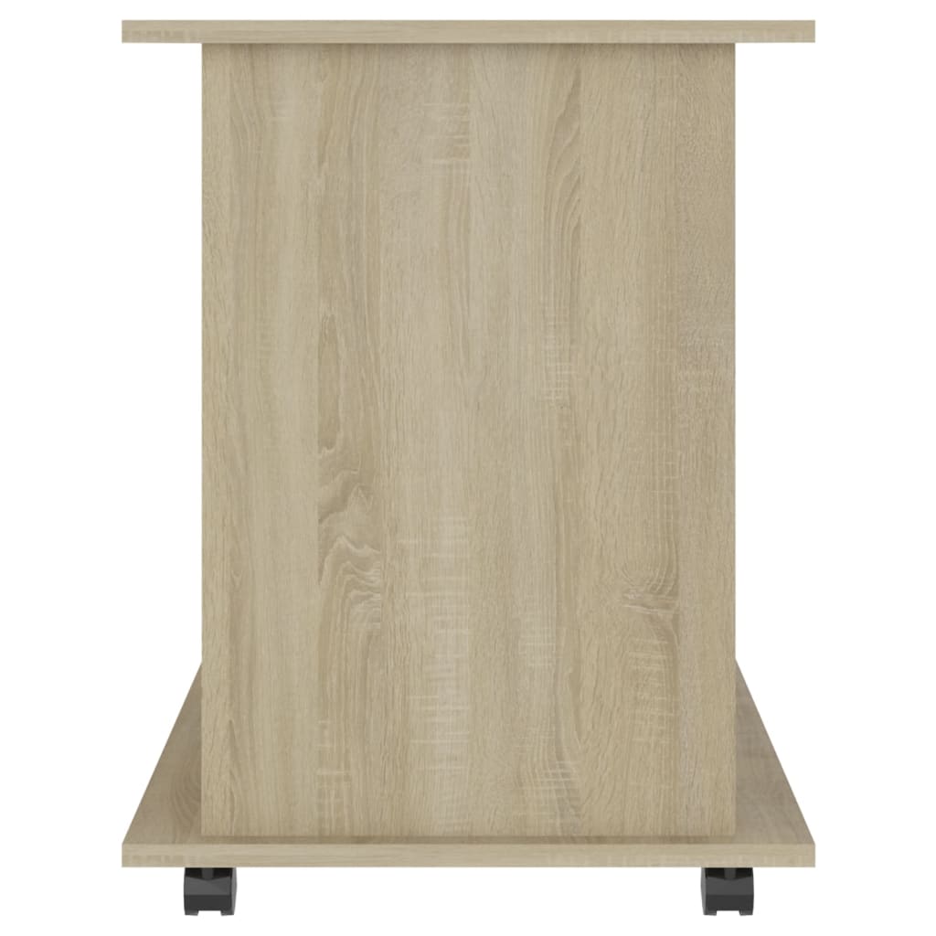 Kast verrijdbaar 60x45x60 cm bewerkt hout sonoma eikenkleurig