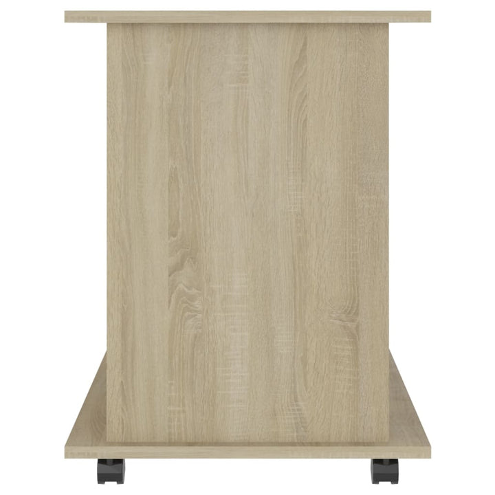 Kast verrijdbaar 60x45x60 cm bewerkt hout sonoma eikenkleurig