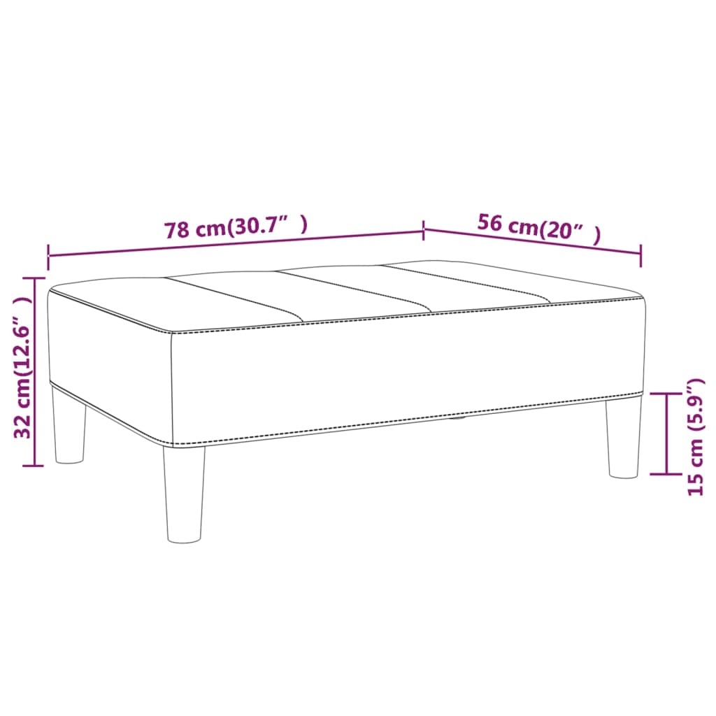 Voetenbank 78x56x32 cm fluweel wijnrood