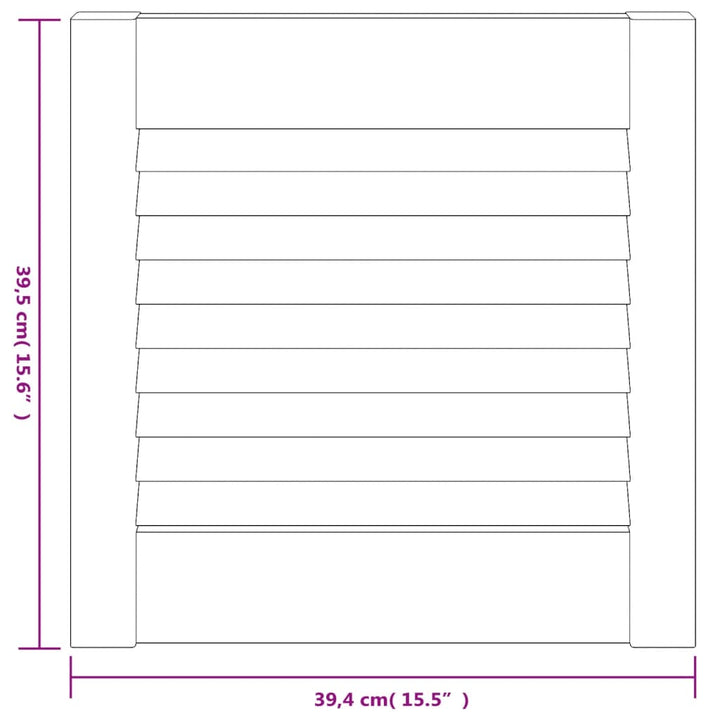 Kastdeuren met lamellen 2 st 39,5x39,4 cm massief grenenhout