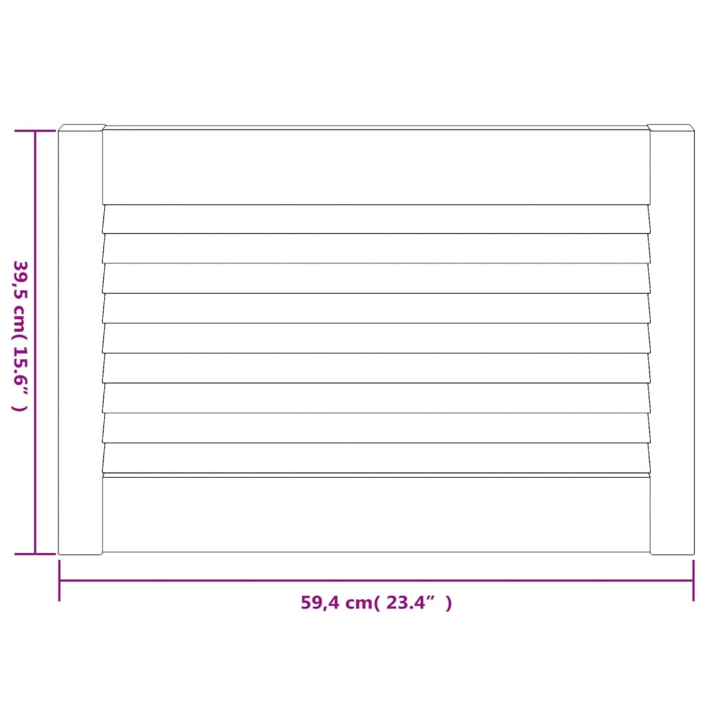 Kastdeur met lamellen 39,5x59,4 cm massief groenhout